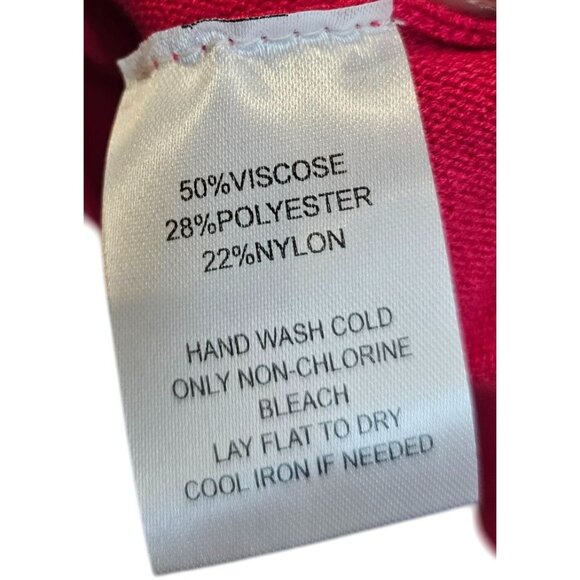 Calligraphie Long Sleeve Sweater Blessed Silver Rhinestones Hot Pink Size M NWT - Picture 11 of 12